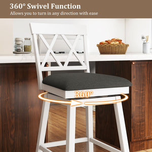 Swivel Bar Stools Set of 4 Counter Height Barstools with Backrest Upholstered Seat Cushion-29 Inches view 6