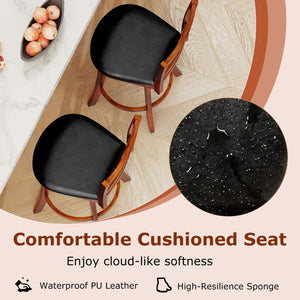Swivel Barstools Set of 2 with Backrest and Footrest-24 Inches view 5