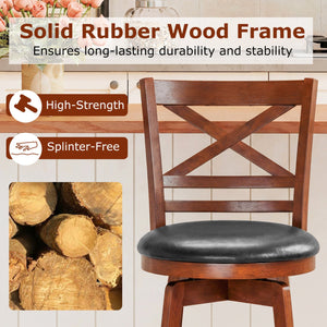 Swivel Barstools Set of 2 with Backrest and Footrest-24 Inches view 8