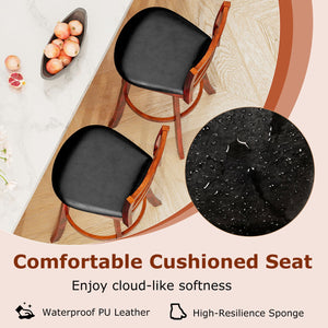 Swivel Barstools Set of 2 with Backrest and Footrest-29 Inches view 5
