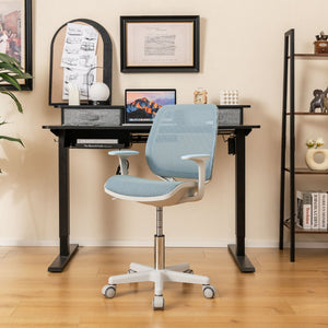 Swivel Mesh Children Computer Chair with Adjustable Height-Blue view 6