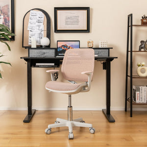Swivel Mesh Children Computer Chair with Adjustable Height-Pink view 6