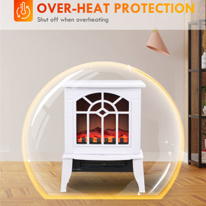 Electric Fireplace Heater, Freestanding Fireplace Stove with Realistic Flame and Overheat Protection – view 12