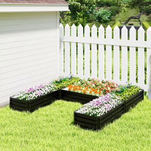 Steel Raised Garden Bed, Set of 5 Large Box Planters for Outdoor Plants Vegetables Flowers Herbs, 8x8x1ft – view 6