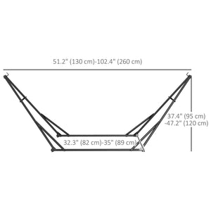 Foldable Hammock Stand, Portable 2 in 1 Hammock Chair Stand Only with Carry Bag, Load Capacity 120kg, for Patio, Black