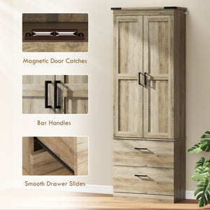 67" Tall Kitchen Pantry Storage Cabinet, Kitchen Pantry Cabinet with Doors, Drawers and Adjustable Shelves – view 26