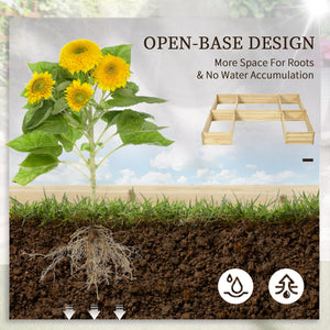 DIY 5-box Garden Planter with Open Bottom for Outdoor Plants, Vegetables, Flowers, Herbs, Brown – view 12