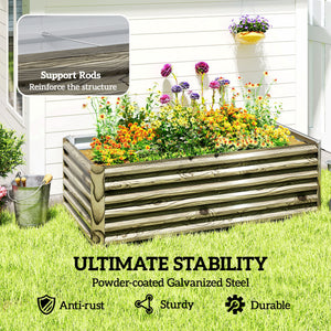 6' x 3' x 2' Raised Garden Bed, Galvanized Planter Box for Growing Flowers, Herbs and Vegetables, Brown – view 32