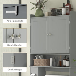 Modern Over the Toilet Storage Cabinet with 2 Doors, Above Commode Storage Cabinet with Toilet Paper – view 5