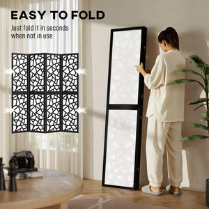 4 Panel Room Divider, 5.6 FT Lightweight Folding Privacy Screen with Geometric Pattern for Living Room – view 5