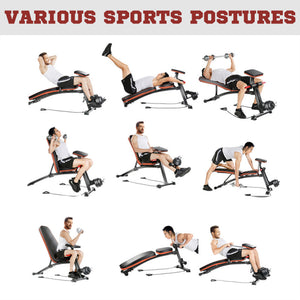 Soozier Foldable Press Bench Adjustable Dumbbell, Weight Training Bench Exercises Gym Chair, Black & Red