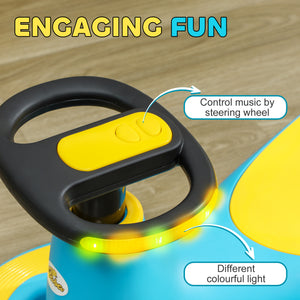 Qaba Kids Wiggle Car w/ Parent Traction Rope, Music, Light