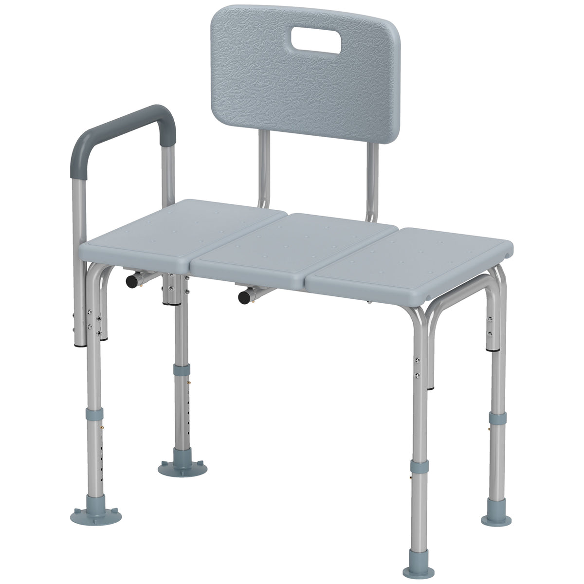 6-Level Adjustable Bath and Shower Transfer Bench Aluminum Chair with Non-Slip Feet – view 2