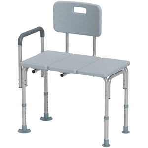 6-Level Adjustable Bath and Shower Transfer Bench Aluminum Chair with Non-Slip Feet – view 2