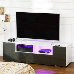 TV Stand for TVs up to 60", TV Unit with LED Lights, Storage Shelves and Cupboards, 53.9" x 13.8" x 16.5" – view 7