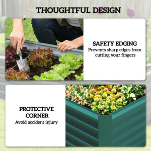 6' x 3' x 2' Raised Garden Bed, Galvanized Planter Box for Growing Flowers, Herbs and Vegetables, Brown – view 20