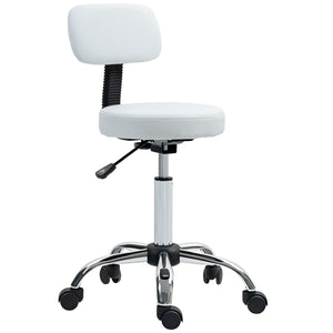 Adjustable Rolling Stool with Removable Backrest, Faux Leather Swivel Stool Chair for Salon Spa, Bar – view 15