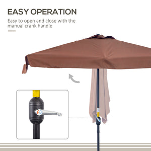 9.8ft Half Umbrella Semi Round Patio Parasol with Crank Handle, Top Vent for Garden – view 25