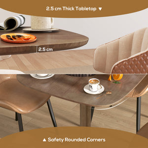 Dining Table for 4 People - Modern Kitchen Table with Wood-Effect Top, 27.6" x 27.6", Dark Brown