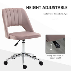 Mid Back Office Chair Velvet Fabric Swivel Scallop Shape Computer Desk Chair, Green – view 52