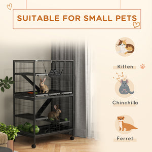 5-Tier Rolling Small Animal Cage, Deluxe Guinea Pig Cage, Ferret Cage for Mink Chinchilla Kitten Rabbit – view 3