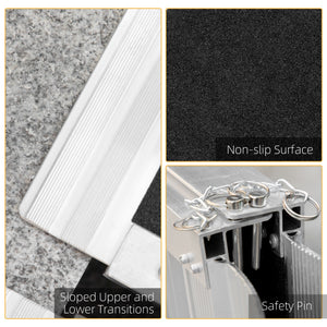 2' Portable Wheelchair Ramp Aluminum Threshold Mobility Single-fold for Scooter with Carrying Handle
