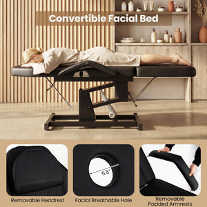 Tattoo Chair for Client Esthetician with Hydraulic Stool-Black view 7