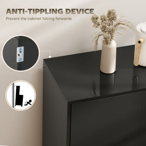 Kitchen Sideboard Storage Cabinet, Modern Coffee Bar with Push-Open Design and 2 Drawers for Living Room – view 16