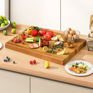 Teak Wood Cutting Board Extra Large 24 Inch Reversible Cutting Board with Handle view 2