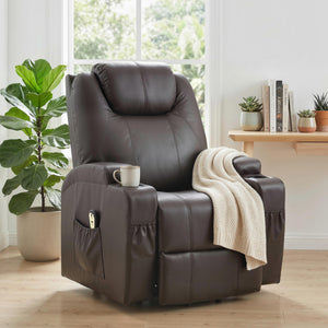 Power Lift Recliner Chair for Elderly, PU Leather Lift Chair with Thick and High Back, Footrest, Remote – view 14