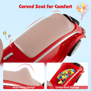 Toddler Ride on Toy Classic Sliding Car with Horn and LED Headlight-Red view 6