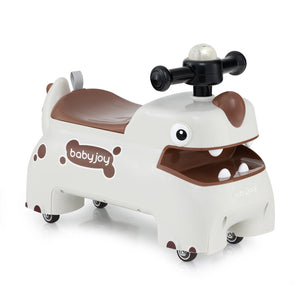 Toddler Ride on Toy Walking Sliding Car with Lights and Music-White