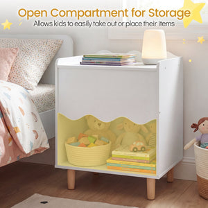 Toddler Scalloped Side Table with Wide Top & Open Compartment-White view 7