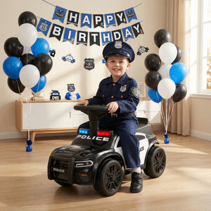 Toddler Sliding Car with Steering Wheel and Under-Seat Storage Push-Black view 3