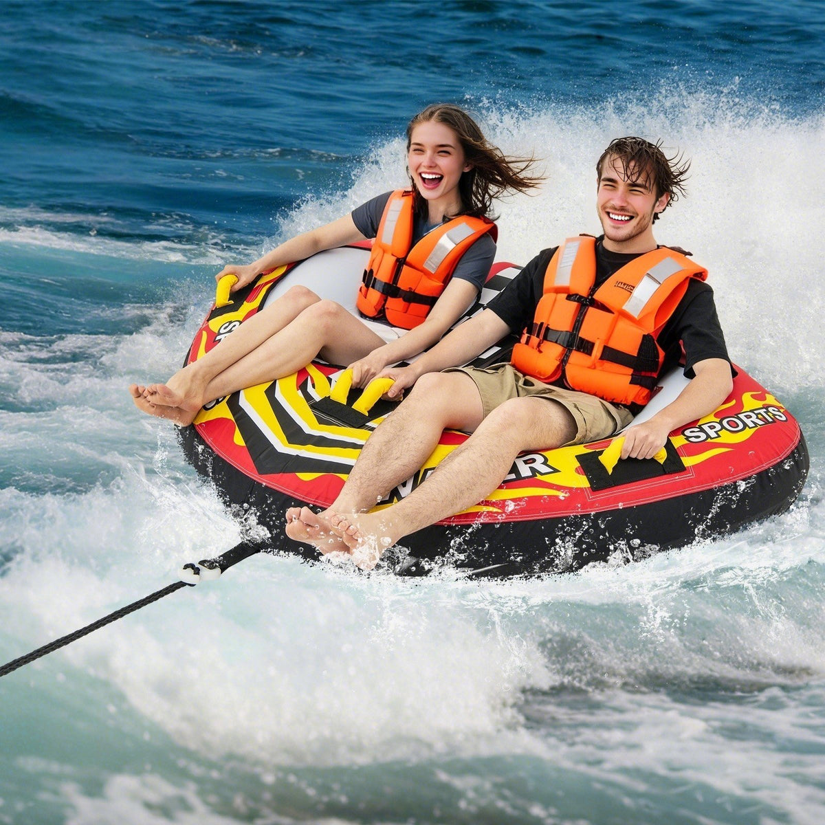 Towable Tube with Quick Connector and Drainage for Boating view 2