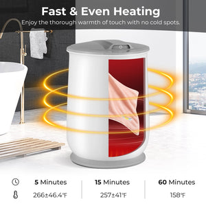 Towel Warmer Bucket with Auto Shut Off for Bathroom-Gray view 7