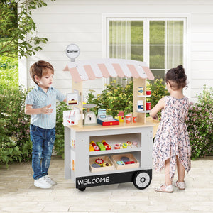 Toy Cart Play Set with POS Machine and Lovely Scale-Gray view 2