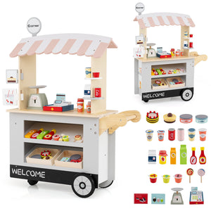 Toy Cart Play Set with POS Machine and Lovely Scale-Gray view 4
