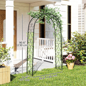 Steel Garden Arch, 7.5' Garden Arbor Trellis for Climbing Plants, Roses, Wedding Arch for Outdoor Bridal Party, Ceremony