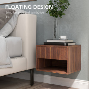 Floating Nightstand Set of 2, Wall Mounted Bedside Table with Drawer for Bedroom Black – view 11