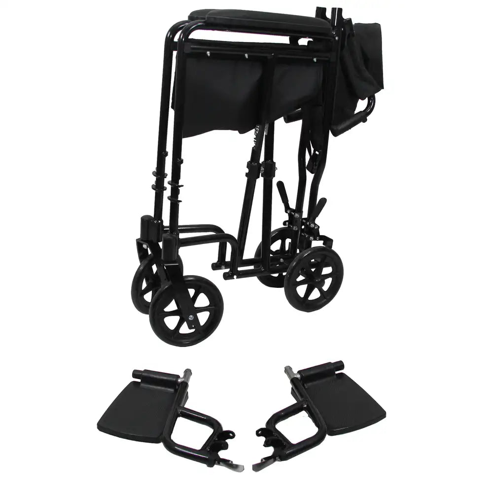 EZee Life CH1042 Lightweight Transport Chair, 18.5" x 15.75" Seat