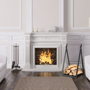 Triangle Firewood Rack with Raised Base for Fireplace Fire Pit-Black view 6