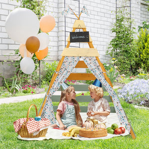 Triangle Hideaway Playhouse with Removable Chalkboard for Indoor and Outdoor view 3