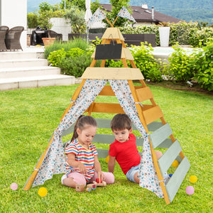 Triangle Hideaway Playhouse with Removable Chalkboard for Indoor and Outdoor view 6