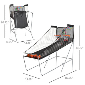 Double Shots Arcade Basketball System Foldable Two Player Basketball