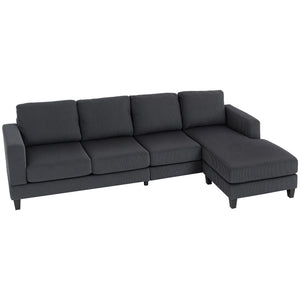 L Shaped Couch, L Shape Sofa with Chaise Lounge and Spring Cushion for Living Room, Bedroom, Beige – view 15