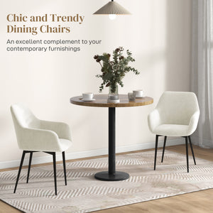 Dining Chairs Set of 2, Velvet-look Fabric Upholstered Kitchen Chairs with Backrest – view 3