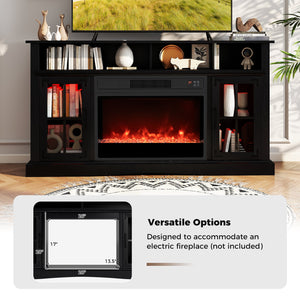 TV Stand with LED Lights and Remote Control-Black view 8