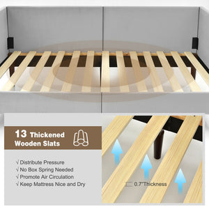Twin Daybed Heavy Duty Wooden Sofa Bed Frame-Gray view 7