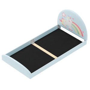 Twin Floor Bed Frame Upholstered Twin Size Kids Floor Bed with 210D Oxford Cloth Floor Mat-Blue view 4
